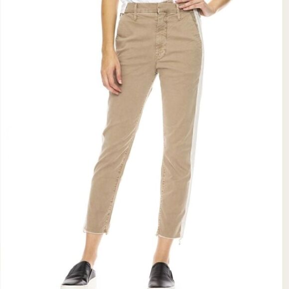 Mother The Shaker Prep Fray Killing Time Khaki Stone Pants Size 24 - Picture 3 of 13